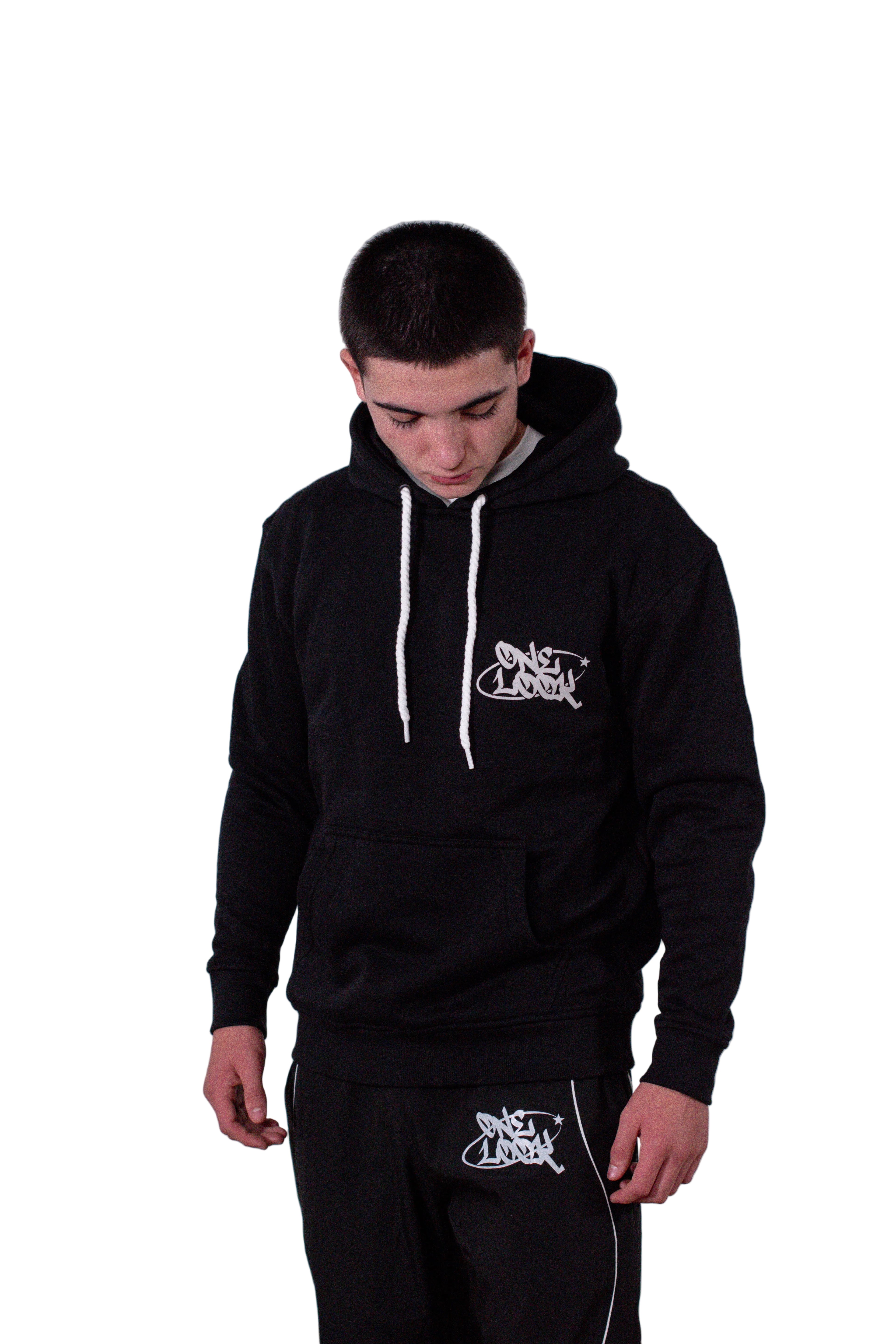 Sudadera stars of wrld black (white)