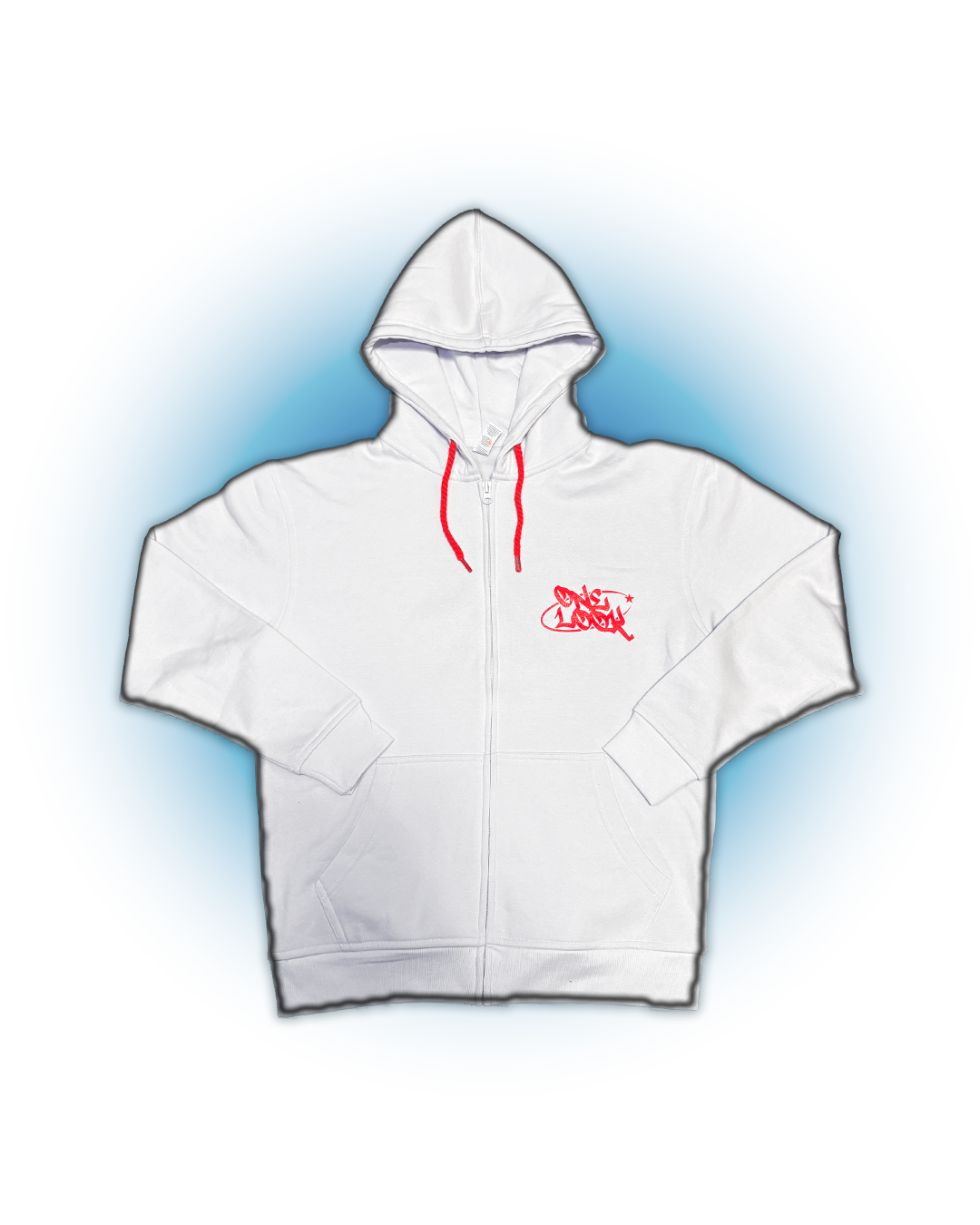 sudadera white (red) con cremallera stars of wrld